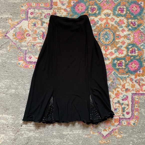 unique black midi skirt with rhinestone - Picture 2 of 3